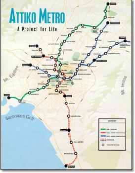 Athens metro map