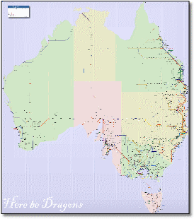 Australia train / rail map