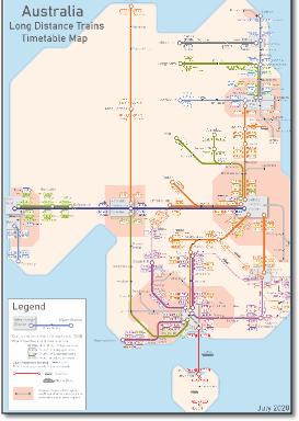 Australia Interstate rail map 2020