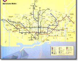 Barcelona Metro train rail map