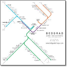 Belgrade regional rail map Jug Cerovic