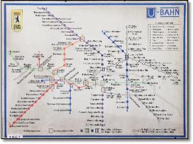 1967 Berlin U-Bahn map train rail map