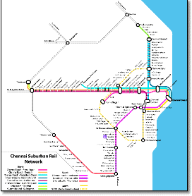 Chennai India train / rail map