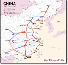 China high speed train / rail map