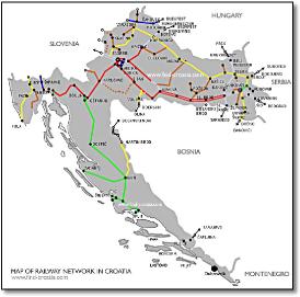 Croatia train rail map