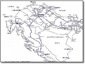 Croatia train rail network map