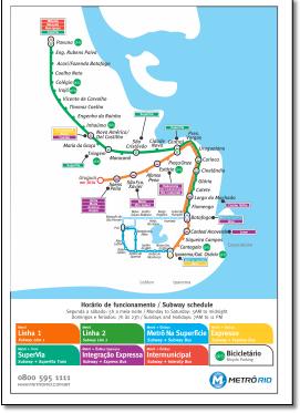 Rio Metro train / rail map