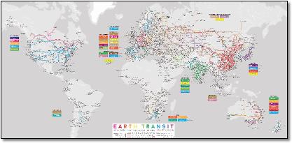 World train / rail map