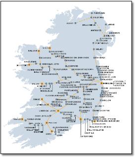 Ireland intercity train rail map IE
