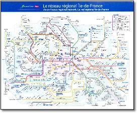 Île-de-France rail train map  