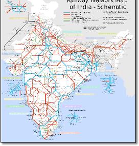 India train / rail map