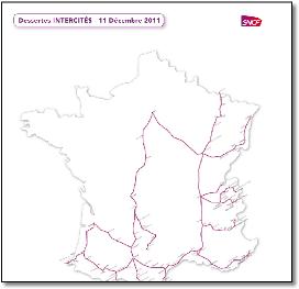 French rail map night nuit Intercity