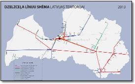 Latvian train rail map