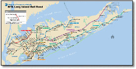 Long Island RR train / rail map