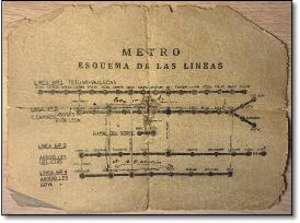 Madrid very old train rail map