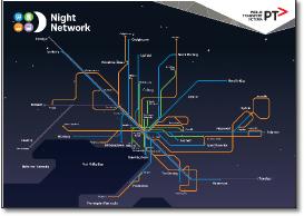 Melbourne night network  train / rail map