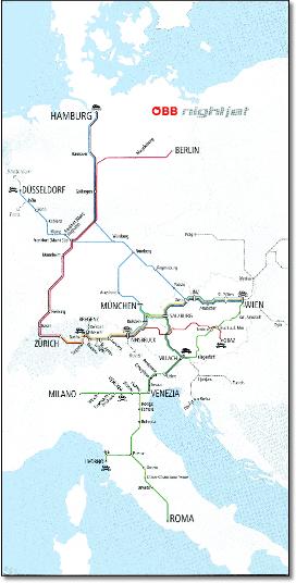 OBB Nightjet map Nov 2017 train rail map