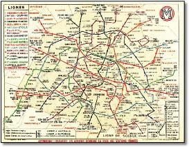 Paris 1946 metro map