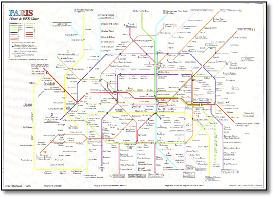Paris Metro rail train map
