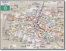 Paris Metro RER rail train map  