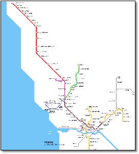 porto-map urban rail Portugal rail train map