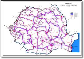 Romania train rail network map