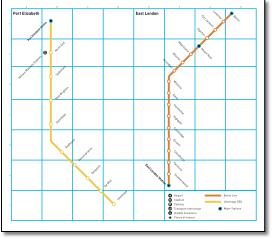 East London and Port Elizabeth rail map /  train / rail map