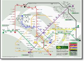 Singapore MRT & LRT train / rail map