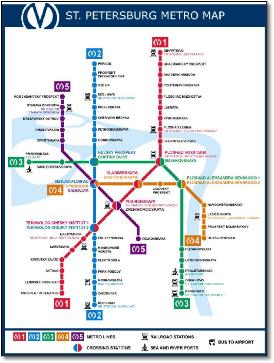 St Petersburg metro map 