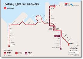 Sydney light rail network map