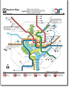 Washington train / rail map
