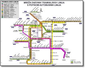 Zagreb tram map