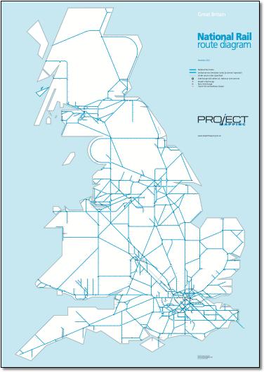 Great Britain train rail route map all stations 