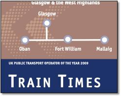 Scotrail West Highland line timetable cover map
