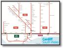 Cardiff Valley Lines train / rail network map