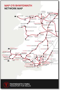 TfW Network map train / rail map