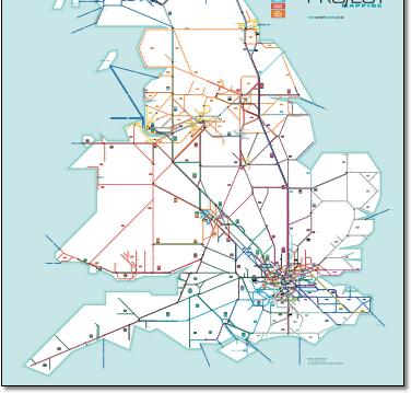 Great Britain train rail franchise map TOCs