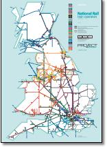 Great Britain train rail franchise map TOCs