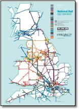 Great Britain train rail franchise map TOCs