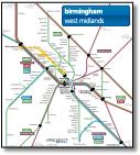 West Midlands Birmingham train / rail network map