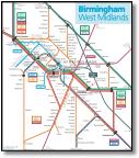 Birmingham West Midlands train /rail map