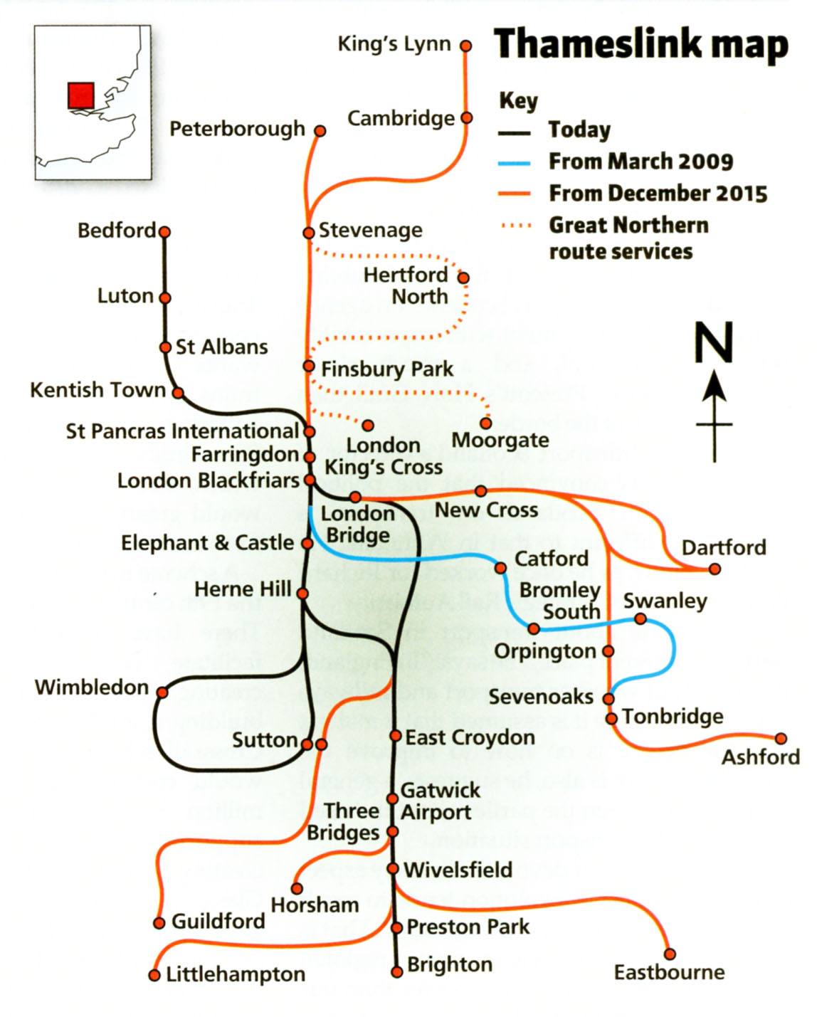 Thameslink train / rail maps
