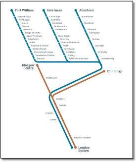 Map-Generic Cal Sleeper 2020 Train rail map Caledonian Sleeper