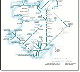 Wales train / rail maps