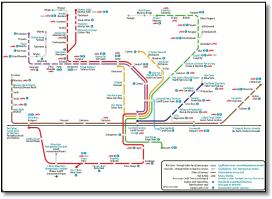 Valley Lines train / rail network map