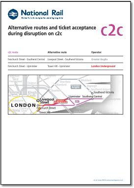 c2c alternative routes / disruption map