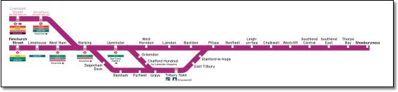 c2c London Tilbury & Southend train / rail map