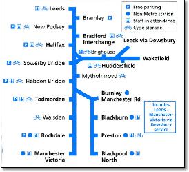 Caldervale timetable map