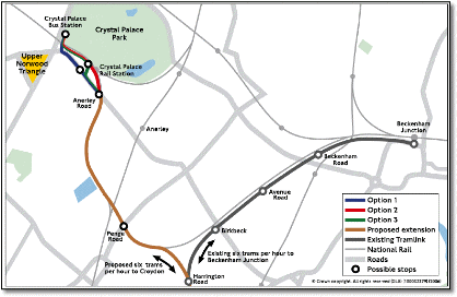 Croydon Tramlink map