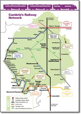 Cumbria rail network map